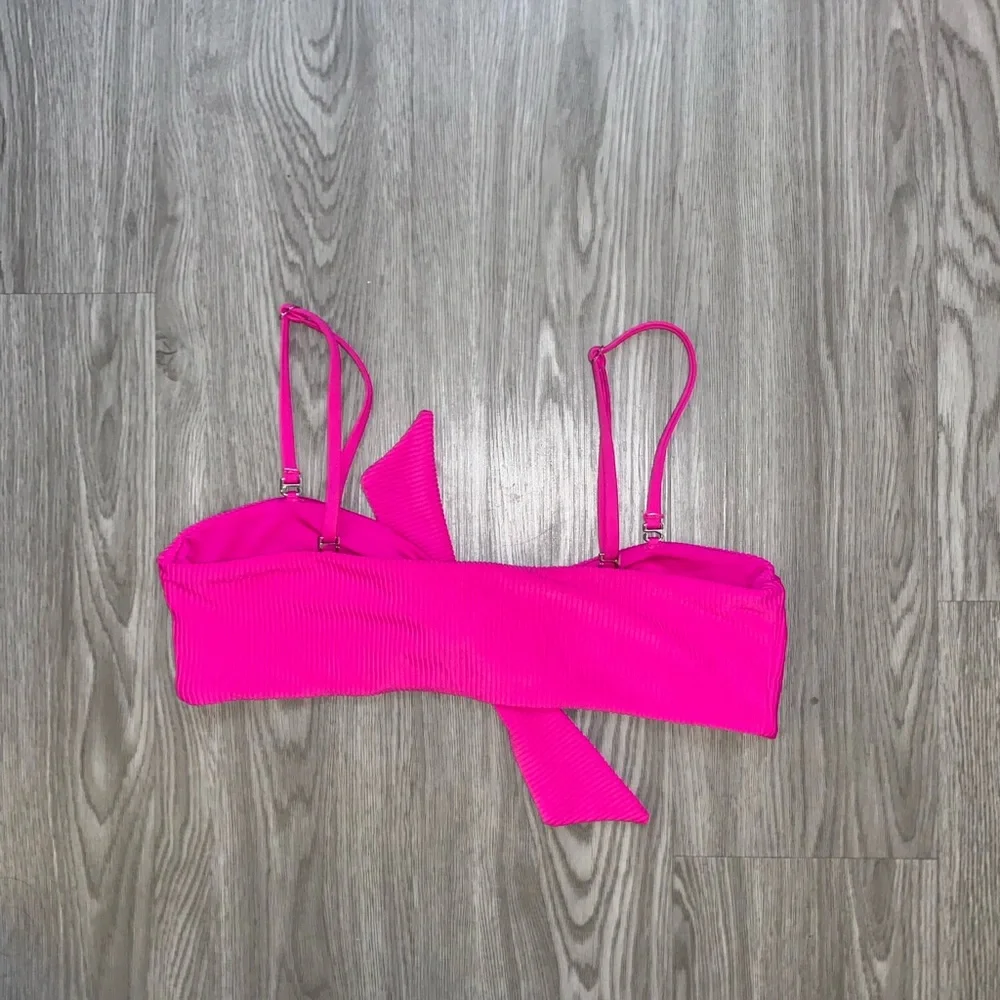 Frankie’s Bikini Dark Pink Top With Bow Size Medium